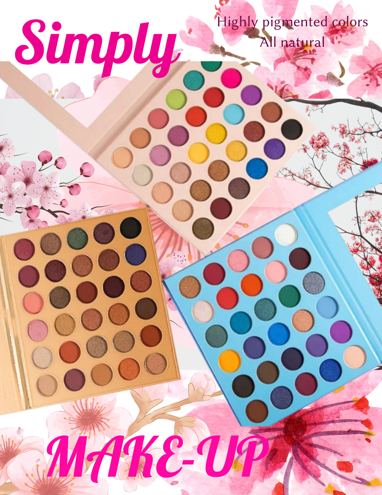 18 colors eyeshadow palette without logo with private label mirror